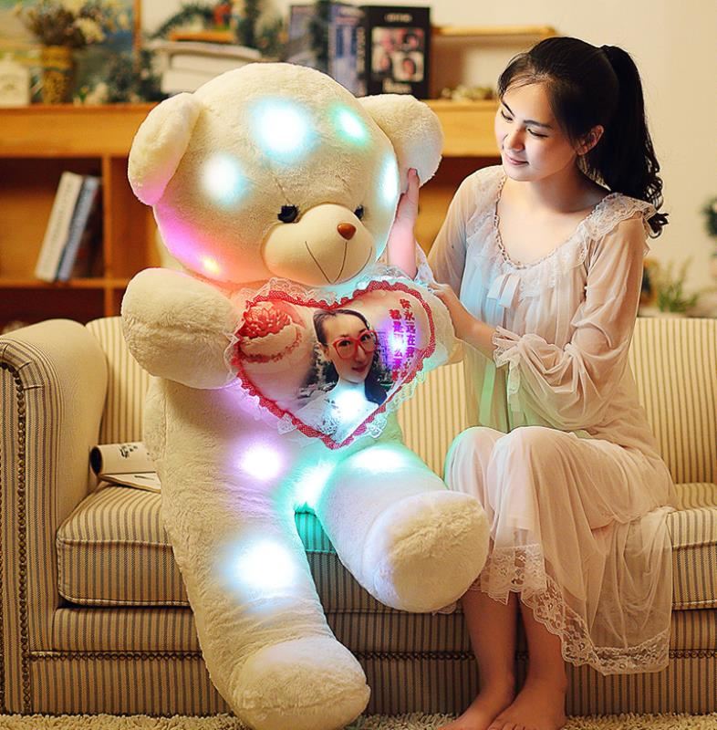 泰迪主题 网红礼物七夕送女女友七彩音乐发光泰迪熊粉色抱抱熊花落谁家创意 图片价格品牌报价 原仓数据