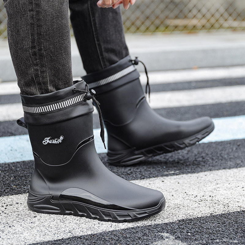 水鞋男短筒冬季外卖厨房防滑耐磨厨师鞋钓鱼防水雨靴加绒保暖雨鞋,流行男鞋,雨鞋,淘宝优惠券,粉丝福利购,淘宝优惠卷