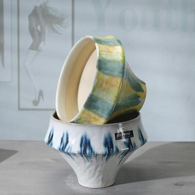 陶瓷花瓶花盆家用新中式景德镇阳台客厅大口径透气蝴蝶兰专用盆