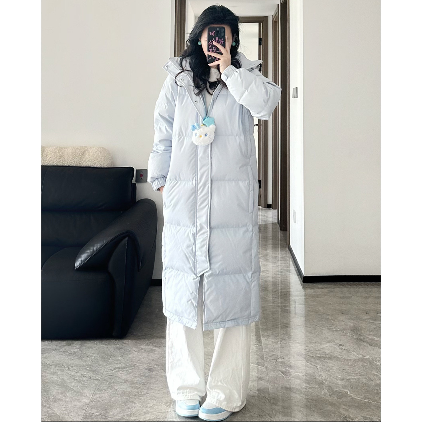 中戏羽绒服女2026年新款超长款过膝白鸭绒加厚学院风情侣冬季外套