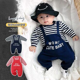奥莱清仓新款新生衣服宝宝连体衣春秋款纯棉满月哈衣婴幼儿超萌婴