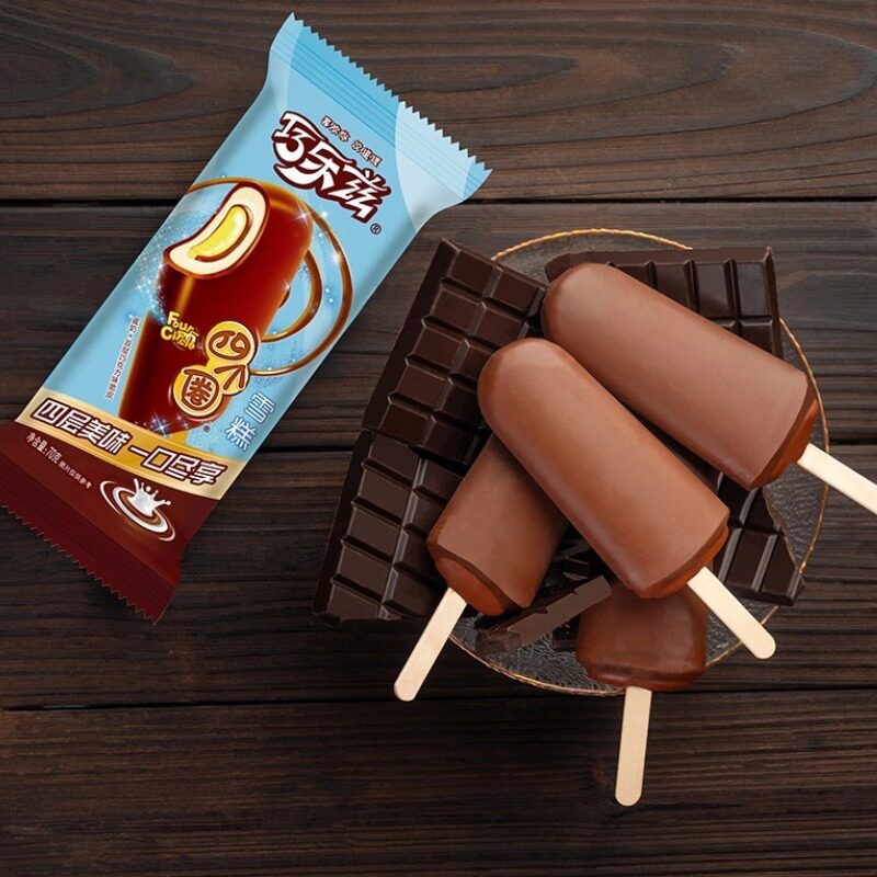 伊利巧乐兹四个圈蛋奶双层巧克力味脆皮冰淇淋70g夹心网红雪糕