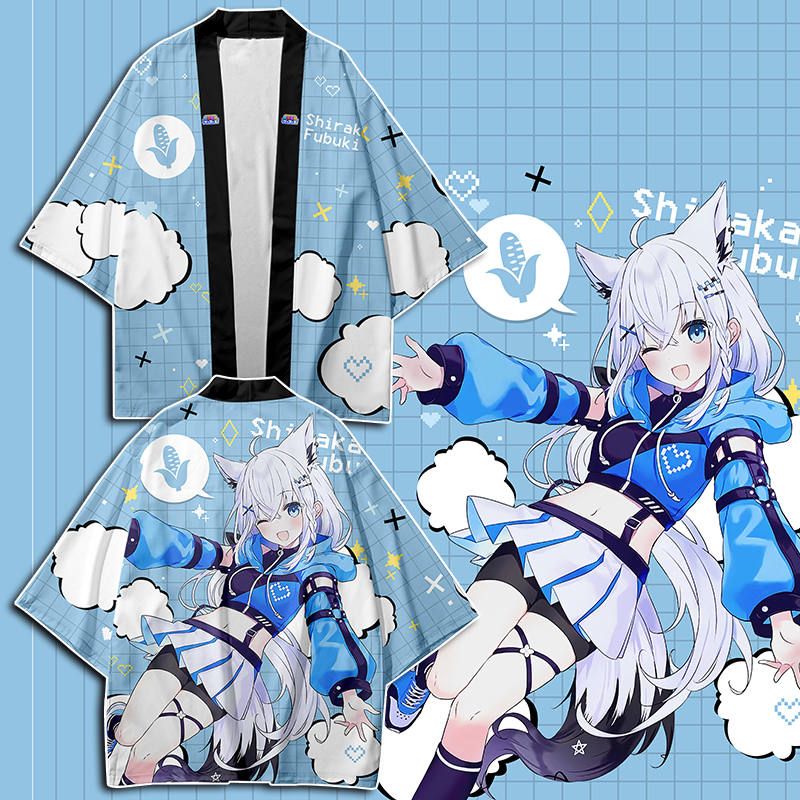 hololive VTuber虚拟主 白上吹雪猫又小粥二次元羽织法披衣服痛衣