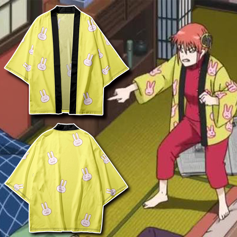 银魂周边衣服神乐同款cos羽织万事屋动漫夏装男士女五分袖T恤法批