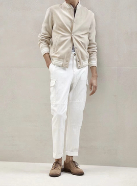 秋冬复古新款同款BC老钱款麂皮绒针织袖拼接设计男士棒球领夹克