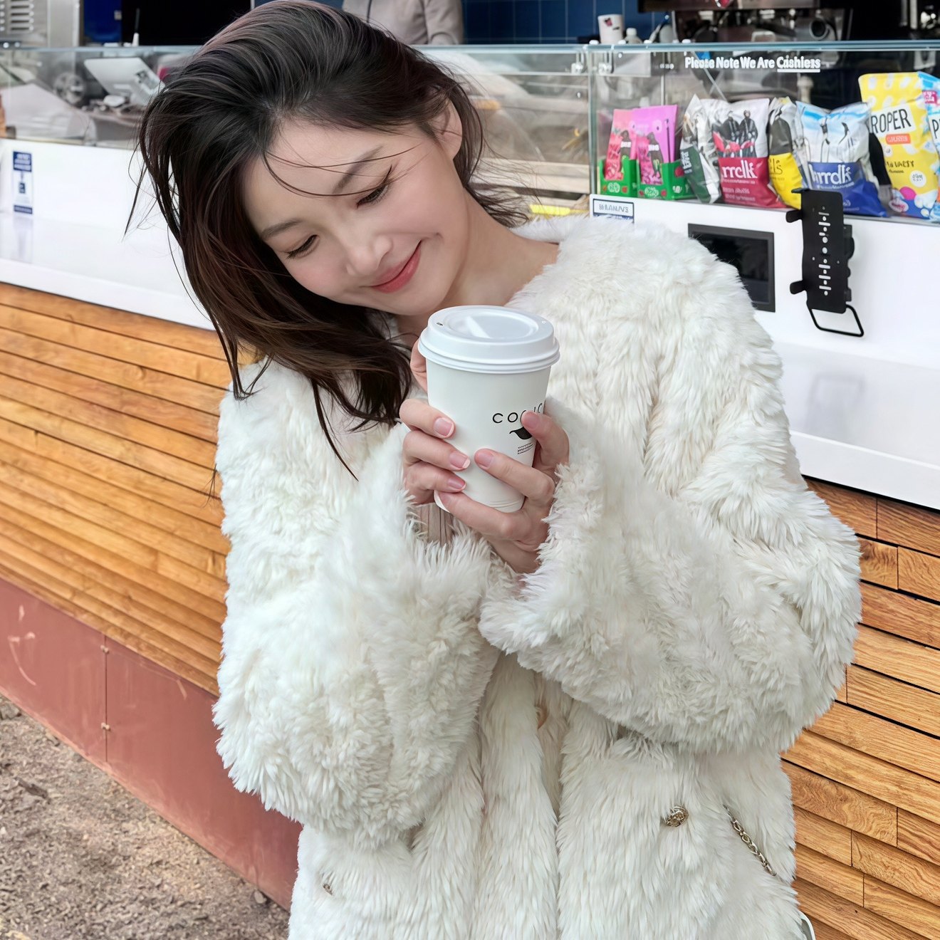 气质小香风毛毛外套女秋冬季新款轻奢高级感百搭保暖环保皮草上衣,女装/女士精品,皮草,淘宝优惠券,粉丝福利购,淘宝优惠卷