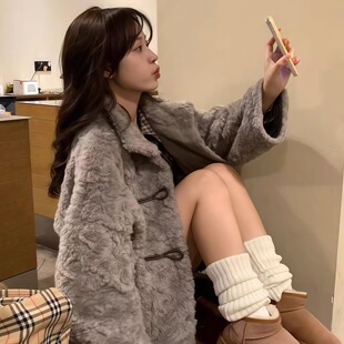 复古羊羔毛毛外套女2025冬季 宽松皮毛一体高级感保暖环保皮草上衣