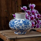 孤品陶瓷花瓶摆件客厅插花新中式 饰品干R花创意石榴柿子创 复古装