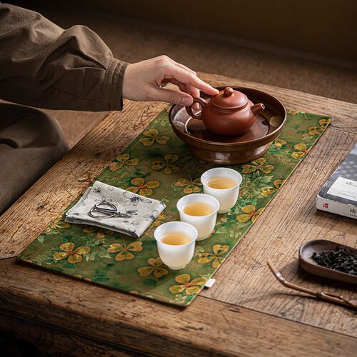 香云纱干泡茶垫茶巾国风新中式壶承垫桌垫茶盘垫高端一Z人茶席垫
