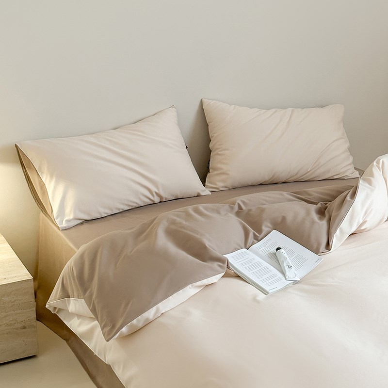 简约北欧风纯棉四件套秋冬加厚保暖A类50支O磨毛全棉床单被套床笠