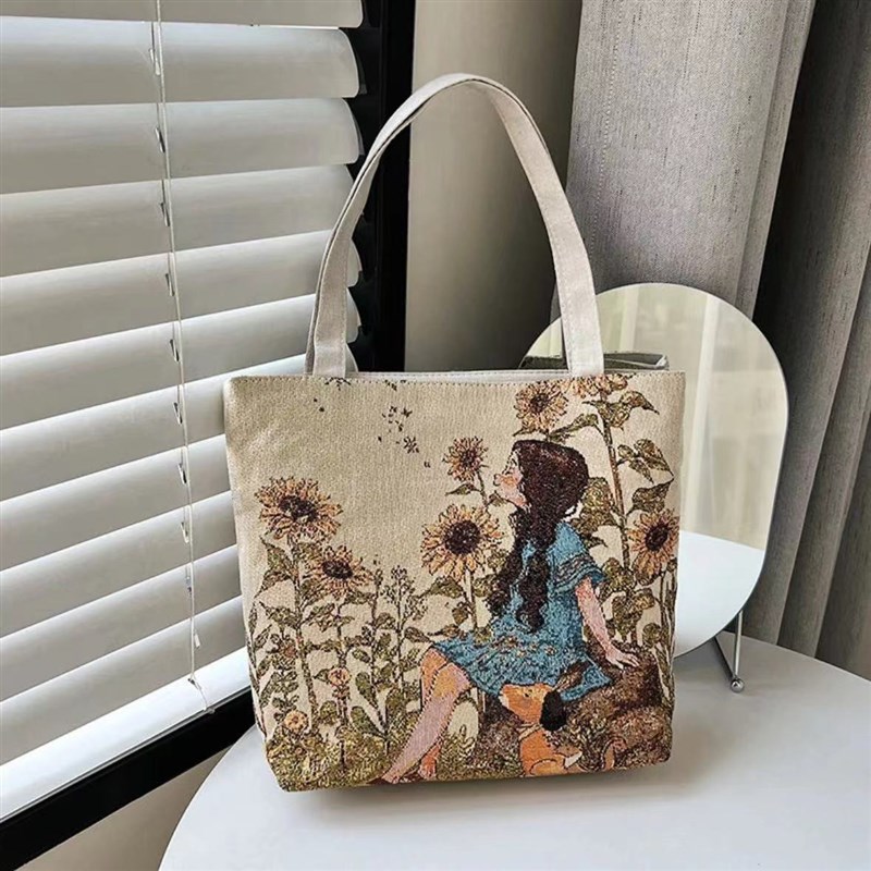 民族风收纳包双面刺绣手提包手拎外出手机零钱包随身包上班小拎包