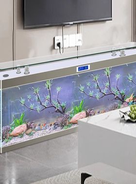 超白鱼缸水族箱客厅落地q家用隔断屏风底滤大型2024新款电视柜鱼