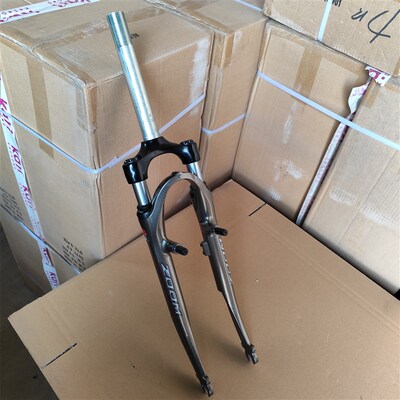 700c旅行车铝合金减震前叉,28.6*25.4长20厘米立杆有牙减震前叉