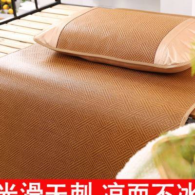 凉席学生宿舍单人牀藤蓆09m可摺叠席子80cm直筒草蓆双面1米2冰丝