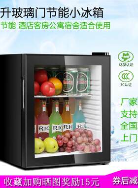 30L酒店客房小冰箱学生宿舍迷你电冰箱透明式保鲜冰柜带锁留样柜
