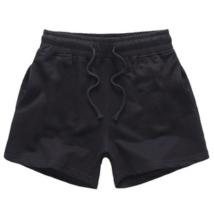 男士土3分裤三分裤休闲运动裤短裤D子短款纯黑色全黑跑步运动健身