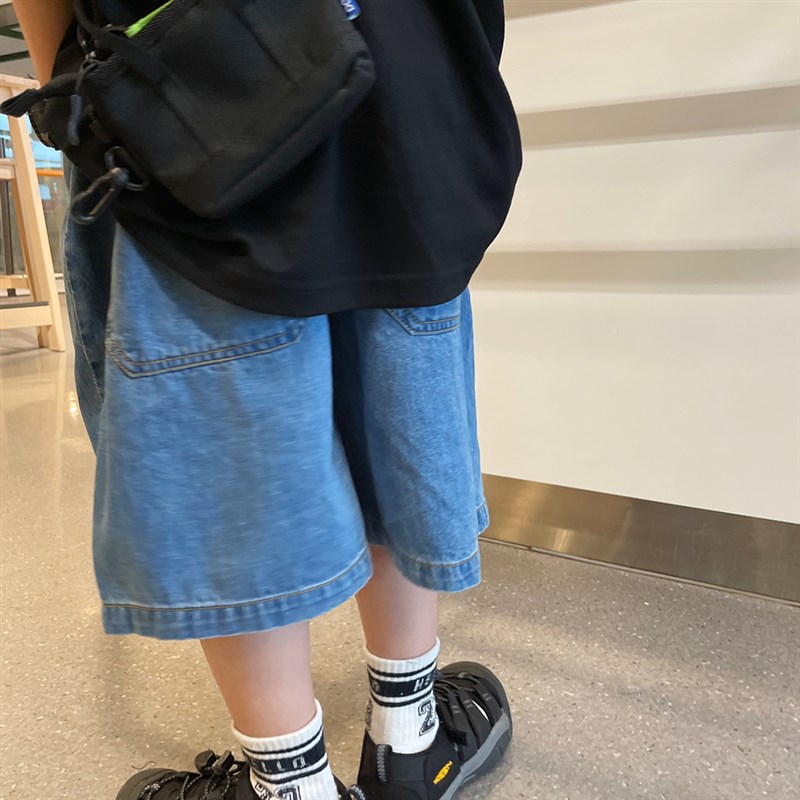 男童牛仔短裤破洞夏l季薄款儿童五分裤2024新款男孩夏装裤子洋气