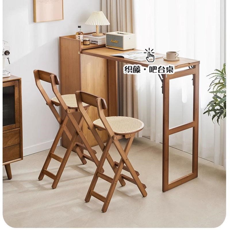 复古椅子吧台椅子吧台凳厨房做饭高凳子家用高脚椅折叠餐桌靠背椅