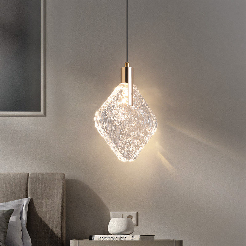 高级感意式极简水晶灯客厅电视背景墙卧室主卧床头单头吊线小吊灯,家装灯饰光源,床头/玄关/吧台/过道吊灯,淘宝优惠券,粉丝福利购,淘宝优惠卷