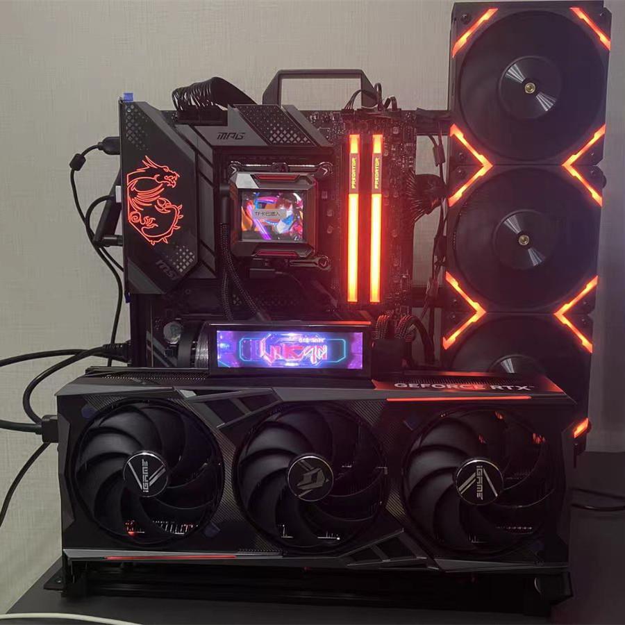 开放机箱atx大板全铝合金DIY个性台式机水冷matx电脑手提机架创意