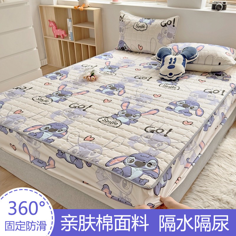 儿童防水床笠单件床罩三件套150x200卡通加厚防滑单人四季床垫套图片
