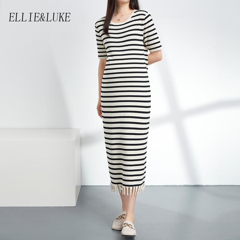 《条纹控》孕妇装连衣裙女夏季潮孕妈妈条纹短袖夏装裙子夏天薄款