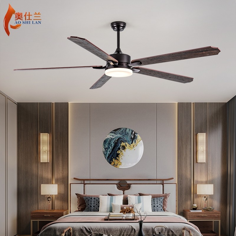大风力复古吊扇灯餐厅客厅简约欧式风扇无灯新款变频电扇家用吊灯