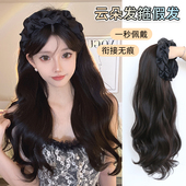 水波纹发箍e假发一体半头套假发片大波浪长发自然蓬松高颅顶卷发