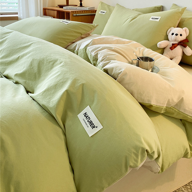 2024新款简约纯棉全棉s四件套床笠被套床上用品100床单枕套三件套