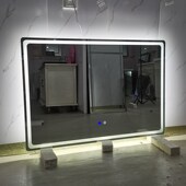 浴室镜卫生间g洗手间镜子触摸屏led灯发光化妆壁挂防雾简约智能镜