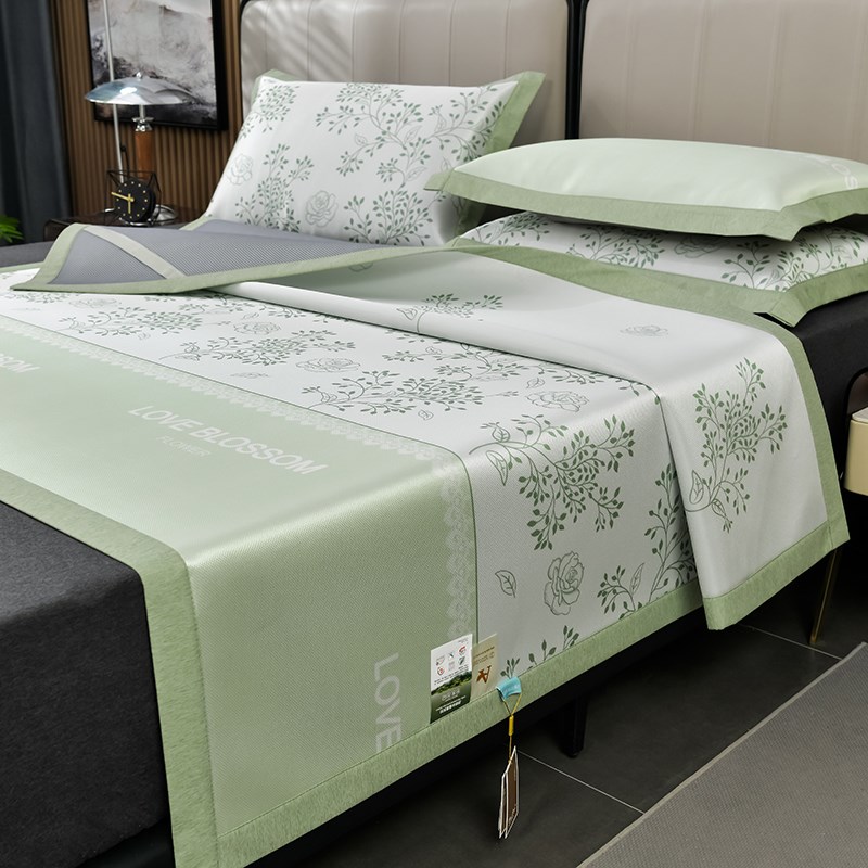 轻奢凉席床单款夏天冰丝席2024B新款可机洗A类空调席婴儿可用软席