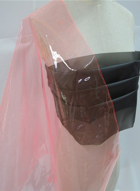 荧光浅橙PVgC面料软胶防尘布料防雨布料水晶透明包防水彩色 塑料