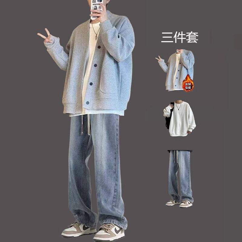 春秋华夫格开衫痞帅外套