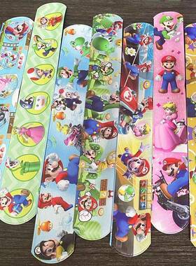 New Mario Bros Wrist Strap Children Clap Ring Slap Bracelets