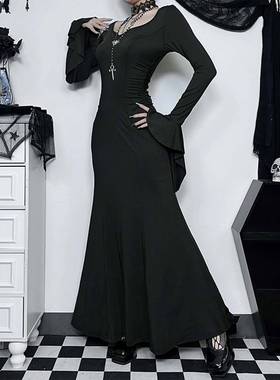 Halloween slim fit dress fishtail skirt修身连衣裙鱼尾裙女装