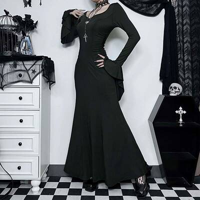 Halloween slim fit dress fishtail skirt修身连衣裙鱼尾裙女装
