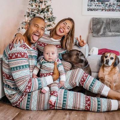 Christmas pajamas family set Xmas striped Couples pyjamas