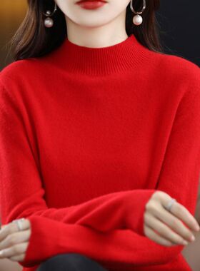 100% Merino Wool Cashmere Sweater Women Knitted Sweater Turt