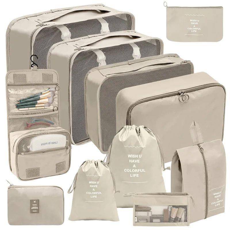 7/8/9/10 Pcs Set Travel Organizer Storage Bags Suitcase Pack