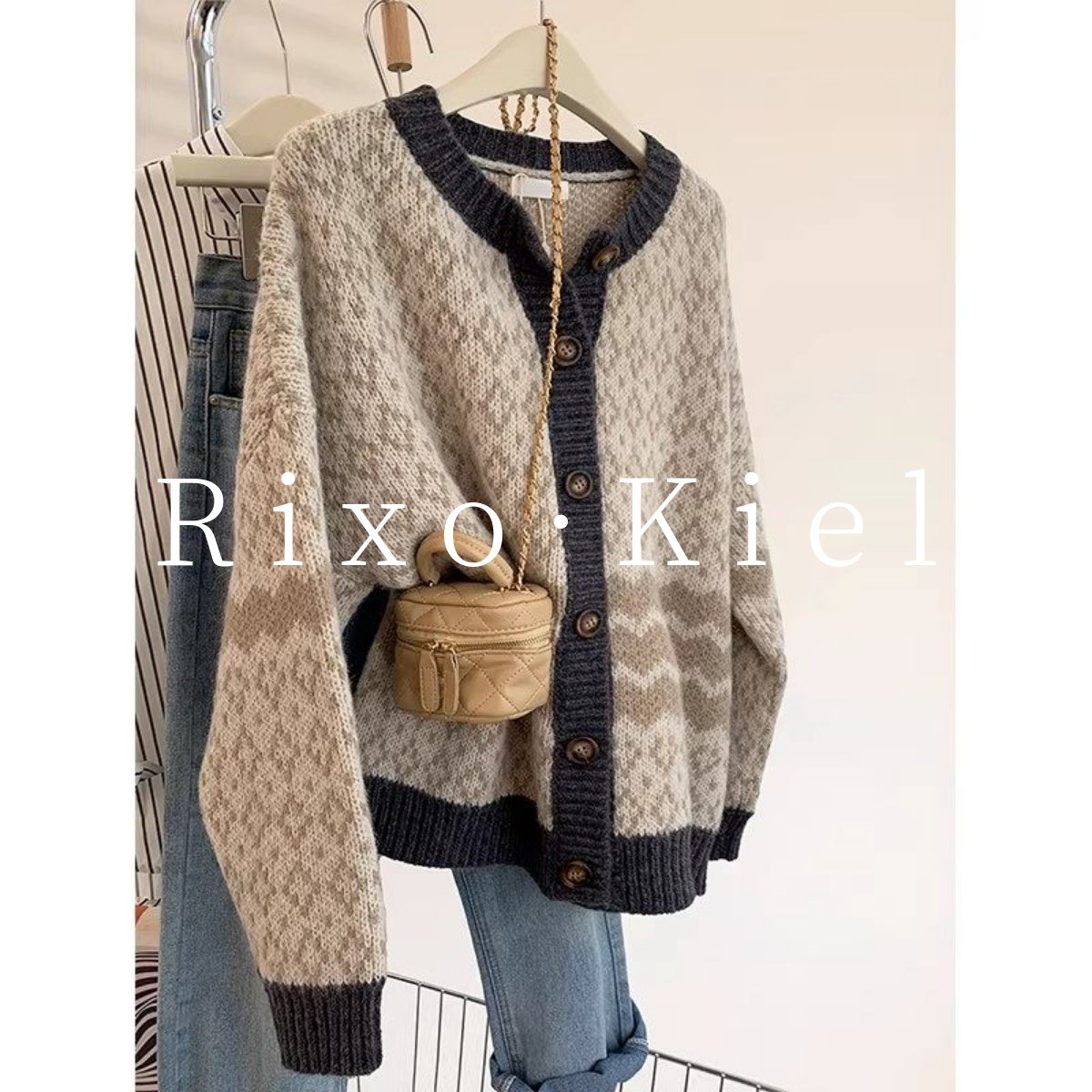 法国Rixo kiel复古费尔岛浣熊绒软糯毛衣外套女宽松慵懒针织开衫,女装/女士精品,毛针织衫,淘宝优惠券,粉丝福利购,淘宝优惠卷