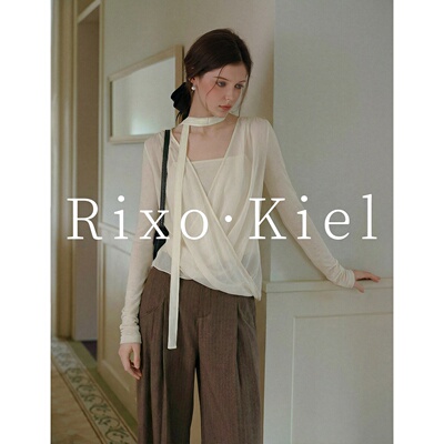 法国Rixokiel网纱针织长袖t恤女