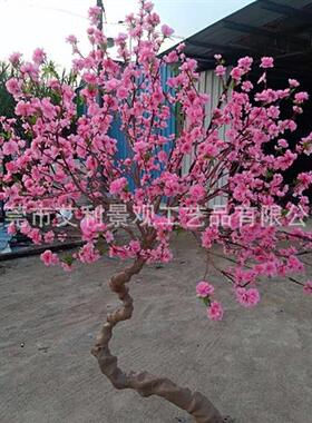 桃花树玻璃钢人造大型景观桃花树商场园林布景装饰树定制