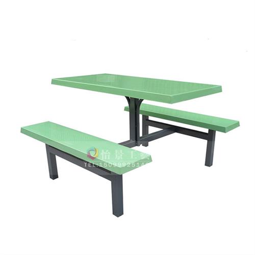 广东深圳玻璃钢四人位六人位八人位连体餐桌椅饭堂食堂快餐桌椅