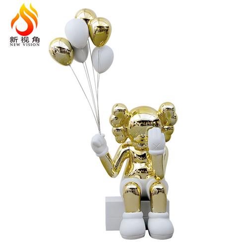 卡通芝麻街暴力熊雕塑公仔摆件家居客厅商场网红打卡落地摆件