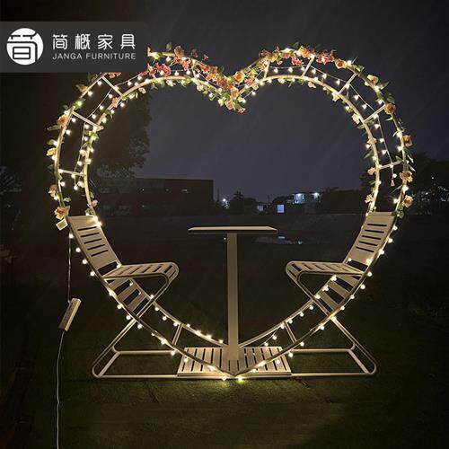 网红爱心鸟巢婚纱拍摄道具酒店景区度假村巴厘岛同款双人秋千民宿