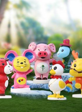 户外卡通玻璃钢十二生肖雕塑商场景区公园草坪落地景观装饰摆件