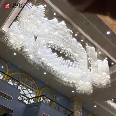 现货异形大水晶灯工程灯酒店大堂宴会厅会所售楼中心复式别墅豪华