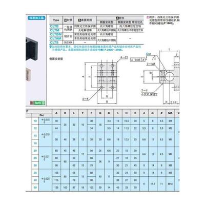 TLSM50导向轴35支座RBTo51/52/61/62/TLSB40KLSB12/15D20 25 30/1