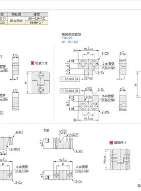 模具定位块 PDC26-W16/20/25/30/40/60-E6/8/10/20/25大量现货