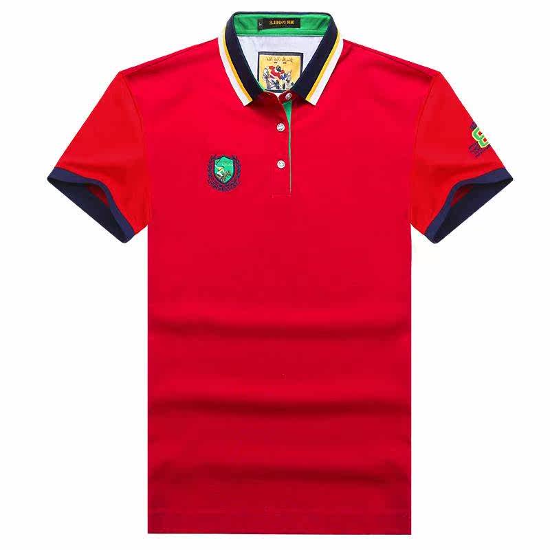 高品质纯棉红色t恤男士短袖有领中老年宽松休闲马球Polo衫大码上在类目 男装, Polo衫中 - 来自Buy2taobao.com提供专业的淘宝代购服务